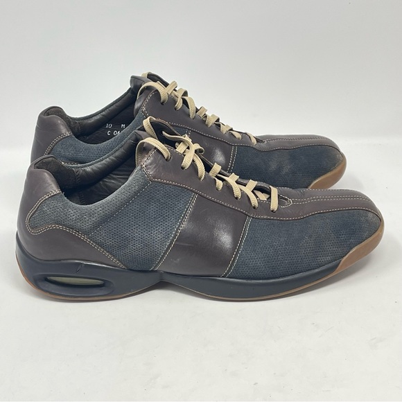 Cole Haan Shoes Mens 10 Gray Brown Leather Bicycle Toe Air Soles Oxford Sneaker - Picture 1 of 16